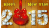 红色蝴蝶结 烟花 爆炸 新年快乐