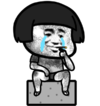 蘑菇头 抽烟 流泪 搞笑 面无表情