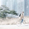 李敏镐 骑车 高兴 放松 美景