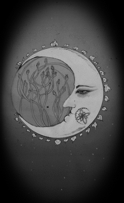 月亮 moon 人脸 复古 标志