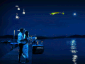 夜晚 亲吻 爱情 海边