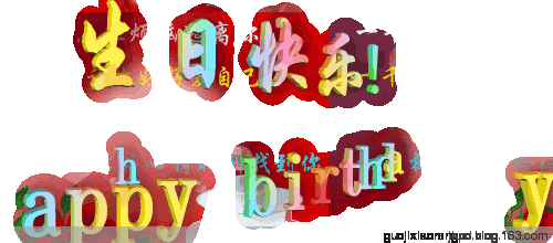 生日快乐 祝福 happybirthday 彩色字体