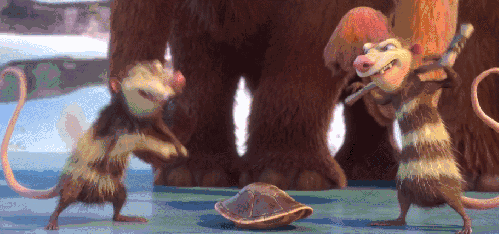 冰川时代5 动物 打架 搞笑 敲打 电影 萌 表情包 负鼠