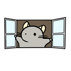 小老鼠 萌宠 开窗 手绘