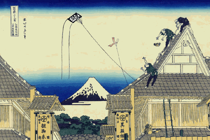 富士山 风筝 画