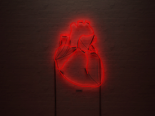 心脏形状 红色的 灯光 闪烁