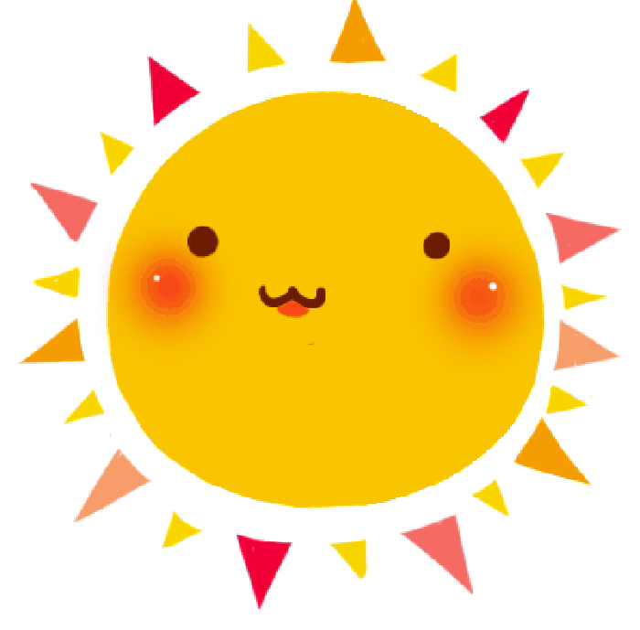 太阳 红脸蛋 黄色 眨眼睛
