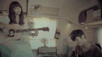 CNBLUE Juniel MV 傻瓜 吉他 唱歌 弹吉他 房车 男女对唱 郊游 郑容和 野营 音乐录影带