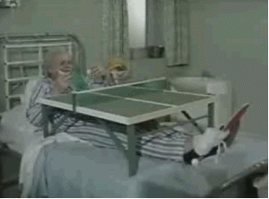 乒乓球 病人 病床 室内