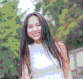 美女 长发 晃动 笑容