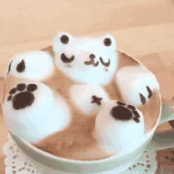 泡澡 小熊 悠闲 咖啡