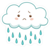 贴纸 云 云朵 哭 下雨