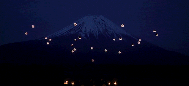 富士摇滚音乐节 动画 富士山 火光