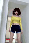 美女 短发 跳舞 性感