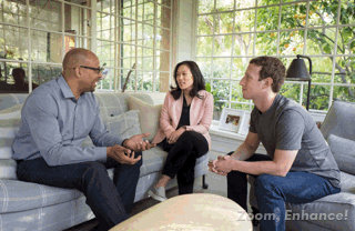 扎克伯格 Zuckerberg 采访 放大 镜头