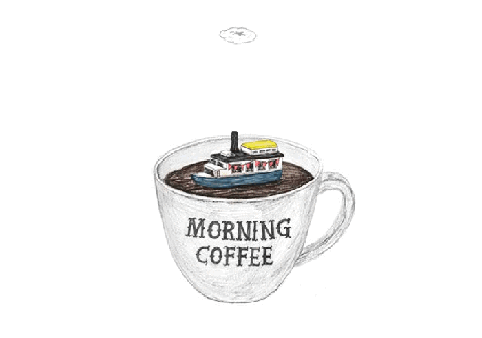 小船 烟囱 茶杯 咖啡