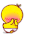 黄色小鸡 脸红 捂着脸 头上长草了 快跑