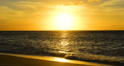 海洋gif动态图片,海滩夏威夷日落风景动图表情包下载