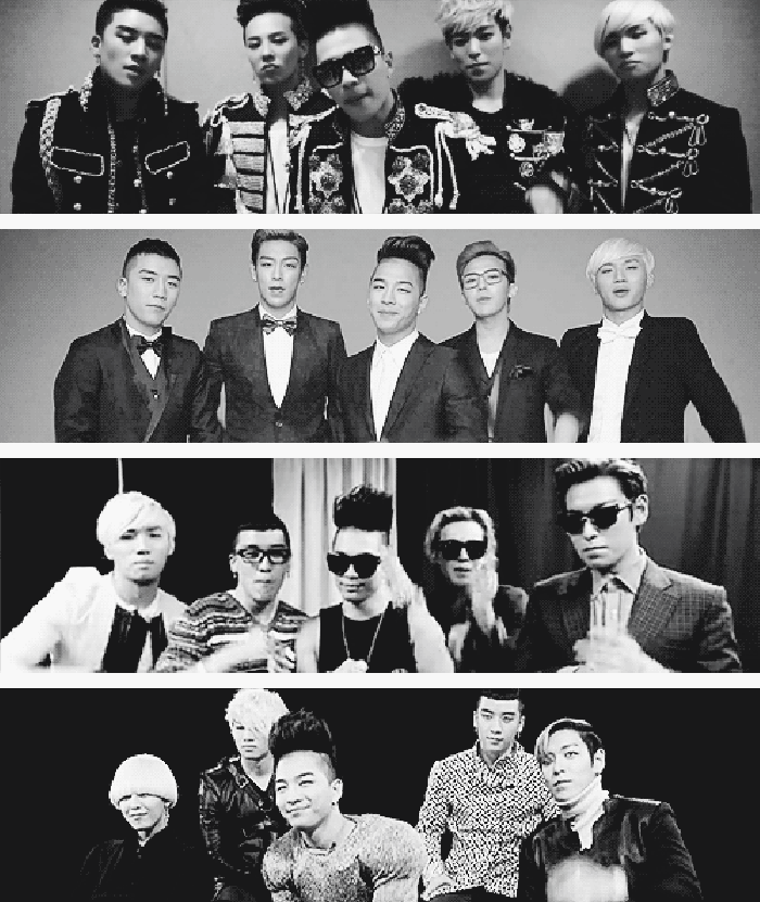 BIGBANG 手势 拼接 黑白 韩国组合 歌手 偶像