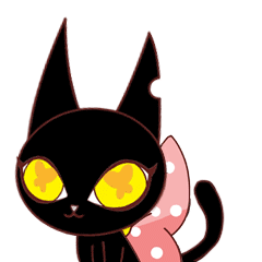 猫咪 黑色 高兴 彩色