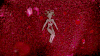 美女 金发 花瓣 红色