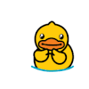 偷笑 大黄鸭 欢乐 愉快 游水