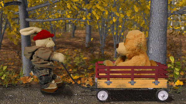 熊 兔子 森林 搅拌机 骑 绒毛玩具 毛绒玩具