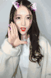 美女 红嘴唇 猫耳朵 手势