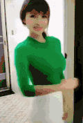 美女 性感 丰满 绿色