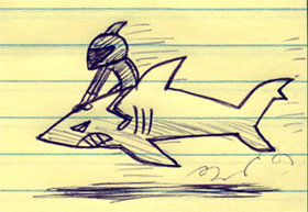 鲨鱼 shark 线稿 运动