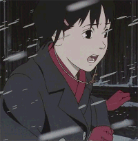 卡通 动漫 少女 狂奔 下雪 惊慌失措