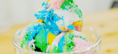 自制 冰淇淋 甜品 七彩色
