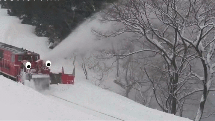 火车 大雪 白雪皑皑  寒冷