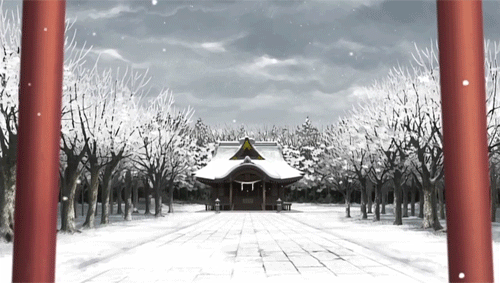 庙宇 下雪 冬天 scenery