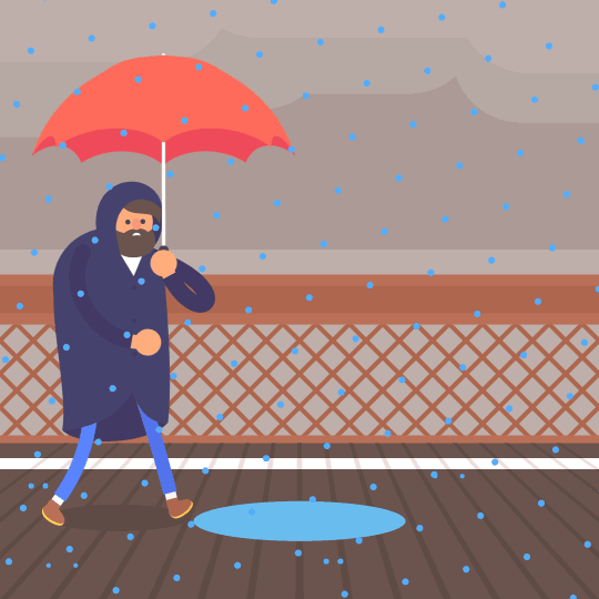 JamesCurran作品 动画 循环 萌 下雨天 打伞 搞怪