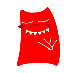 魔鬼猫 红色 卖萌 呲牙
