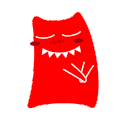 魔鬼猫 红色 卖萌 呲牙