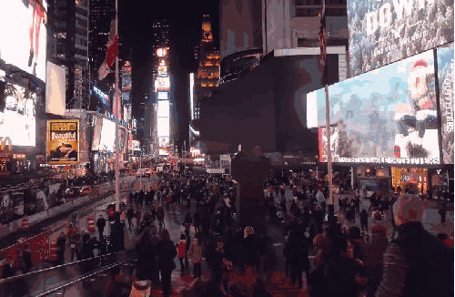 人群 城市 夜晚 时代广场 纪录片 纽约 美国 街道
