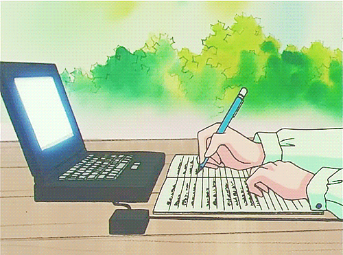 电脑  笔记  作业  写字