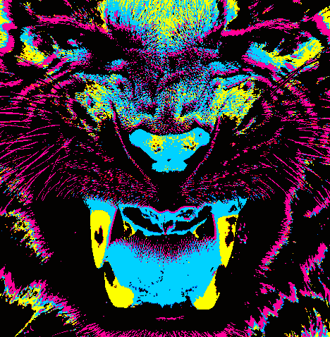 迷幻的 psychedelic 老虎 凶猛