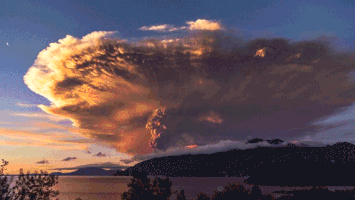 延时摄影 景象 火山爆发 蘑菇云