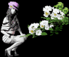 凋谢 鲜花 美女 惆怅