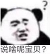 熊猫头 文字表情包 说啥呢宝贝 搞怪 逗 沙雕