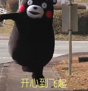 熊猫 可爱 奔跑 黑色 开心到飞起