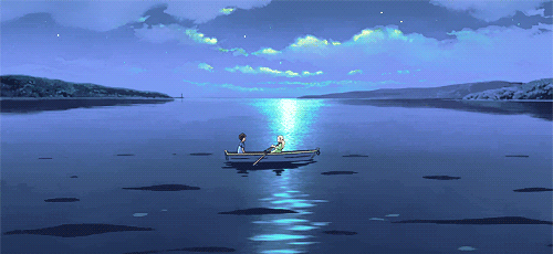 湖面 划船 宁静 情侣