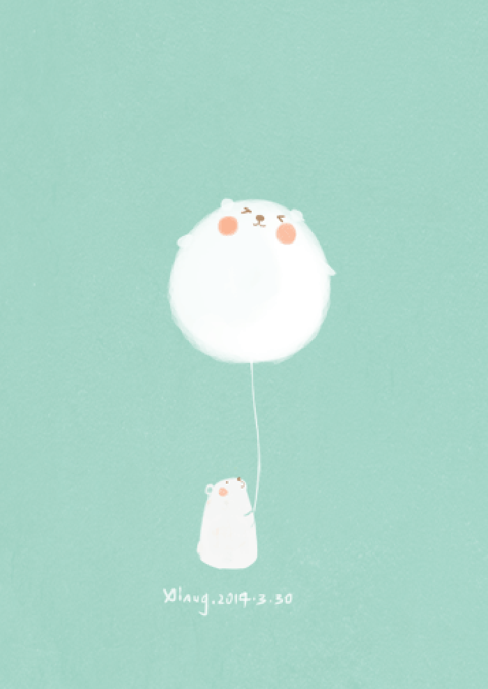 白熊 气球 白色 动画