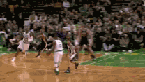 雷阿伦 NBA 篮球 凯尔特人 犯规 跳投 三分球 激烈对抗 汗流浃背 英气逼人 劲爆体育
