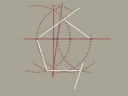 五边形 直线 设计感 圆圈 交点