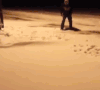冬天 积雪 雪地 跳跃 钻入 搞笑 消失