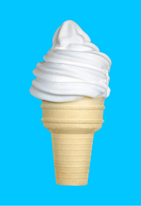 冰淇淋 融化 浪费 卡通 蓝色背景
